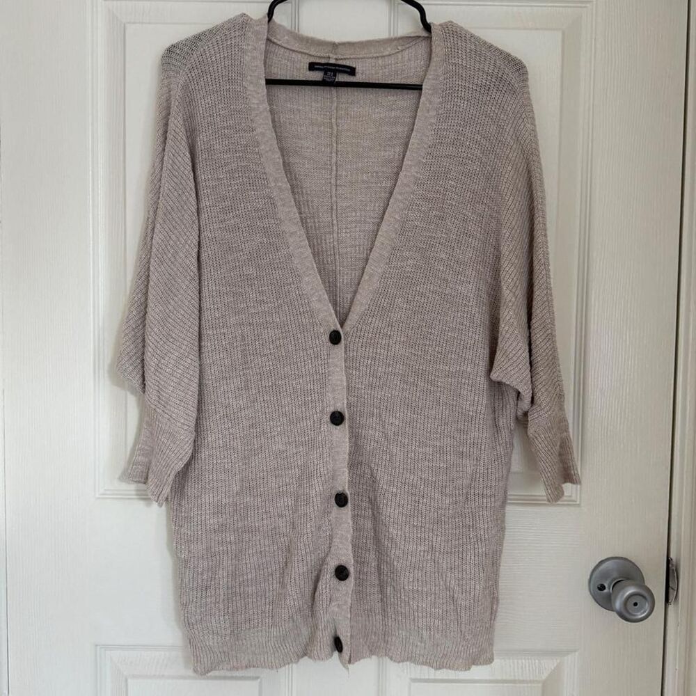 American-eagle Women's Grey and Cream Cardigan